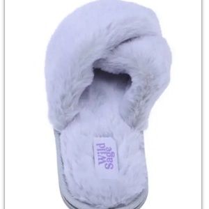 Wild Sage X-Large Fur Slippers in Microchip NWT
